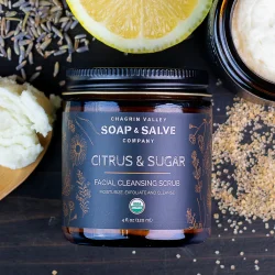 Facial Cleansing Scrub Citrus &amp; sugar: ansigtsskrubbe tr, moden, irriteret hud, vegan