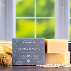 Honey &amp; Oats: Naturlig �kologisk hunde shampoo, afskr�kker fl�ter/lopper, mod kl�e 