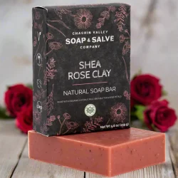 Shea Rose Clay kologisk sbe: ansigt, krop, tr hud, akne/olieagtig hud, reducerer tegn p aldring 