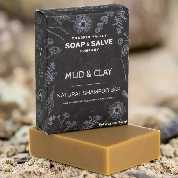 Mud &amp; Clay kologisk shampoobar: skl, tr klende hovedbund