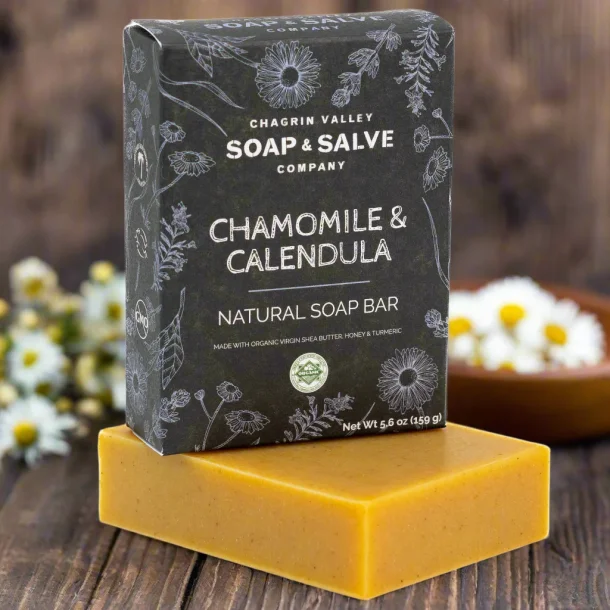 Chamomile &amp; Calendula parfumefri sbebar: beroligende, helende, lindrer kle/hudirritation/psoriasis