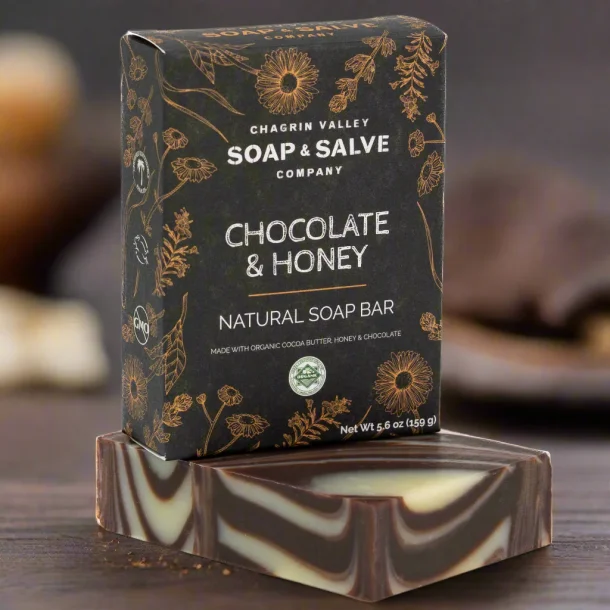 Chocolate &amp; Honey �kologisk parfumefri s�be: t�r hud sart hud ansigt krop 160 g.