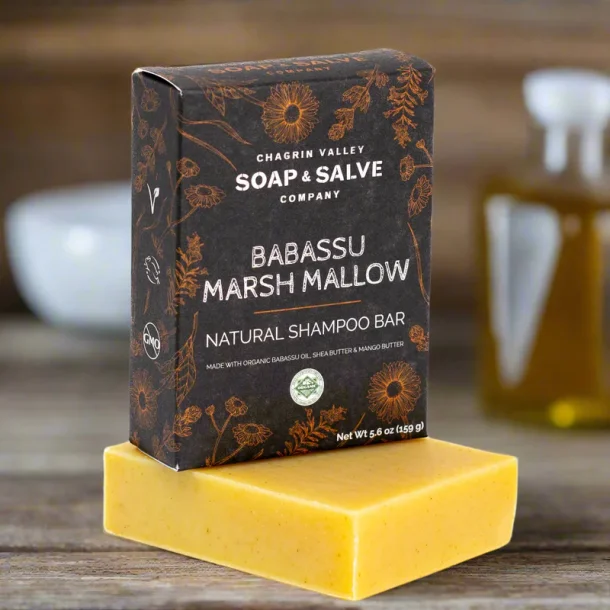 Babassu March Mallow shampoobar: Trt tykt krllet hr, irriteret hovedbund, modvirker hrtab 160g