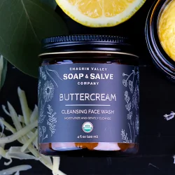 Buttercream cleansing face wash: kologisk ansigtsrens, bldgr huden, akne, urenheder, vegan