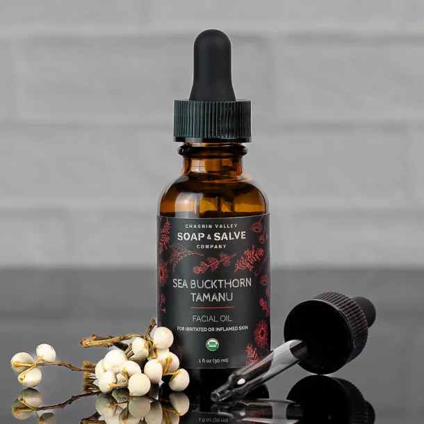 Organic Face Oil: Havtorn &amp; Tamanu: moden, irriteret, betndt hud, Rosacea, ar