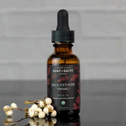 Organic Face Oil: Havtorn &amp; Tamanu: moden, irriteret, betndt hud, Rosacea, ar