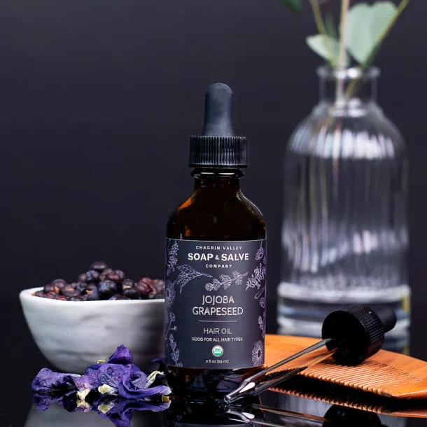 Jojoba Grapeseed kologisk hrolie: styrker hret reducerer hrtab, alle hrtyper 57g