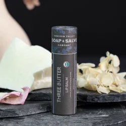 Lip Balm: Three Butter parfumefri kologisk lbebalsam stick XXL 8,5 g