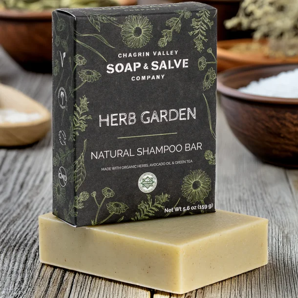 Herb Garden �kologisk shampoo bar: alle h�rtyper, t�rt h�r/hovedbund, modvirker h�rtab 160 g