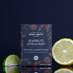 Soapnuts Citrus Mint �ko shampoo bar: Alle h�rtyper, fylde, glans, anti-h�rtab, sk�l, g�r h�ret tykt
