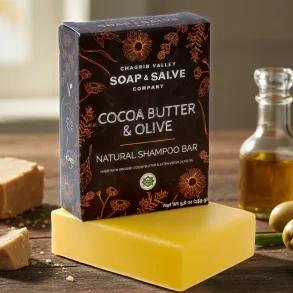 Cocoa butter & Olive Shampoo bar: alle h�rtyper