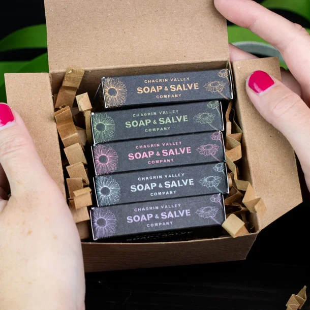 Natural organic soap sampler 5-bar gaveske