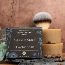 Rugged Spice Shaving soap: barbersbe til tr klende hud, modvirker skgpest