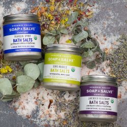 Organic bath Salt Sampler: gaveske med 3 kologiske badesalte