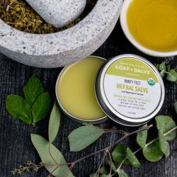 Minty Feet Herbal Salve: klende fodbalsam mme, trre revnede fdder/hle