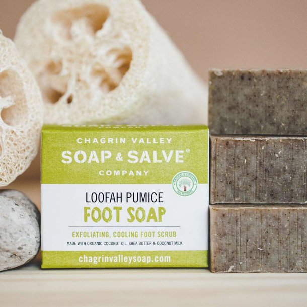 Loofah Pumice foot scrub: klende stimulerende fodskrubbe, hrd hud, antisvamp