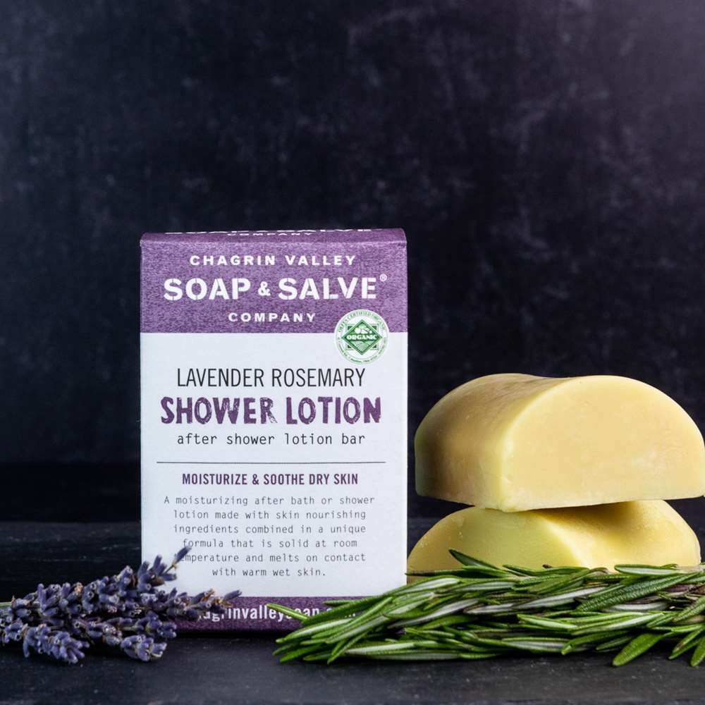 Lavender Rosemary Organic Shower Lotion Bar / Luksusboblen