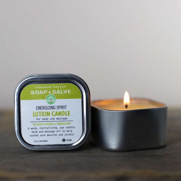 Sore Muscle Lotion Candle: spa-lys, kropsbalsam og massageolie i n