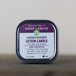 Lavender Rosemary Lotion Candle: spa-lys kropsbalsam massageolie i n, lindrende