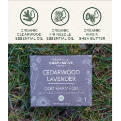 Hunde Shampoo Cedarwood Lavendel sensitiv hud, sund skinnende pels, afskrkker flter og lopper 100g