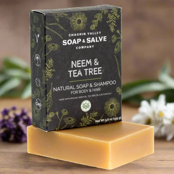 Neem &amp; Tea Tree Body &amp; Hair Shampoo: hr krop ansigt, skl, lus, hudirritation, akne